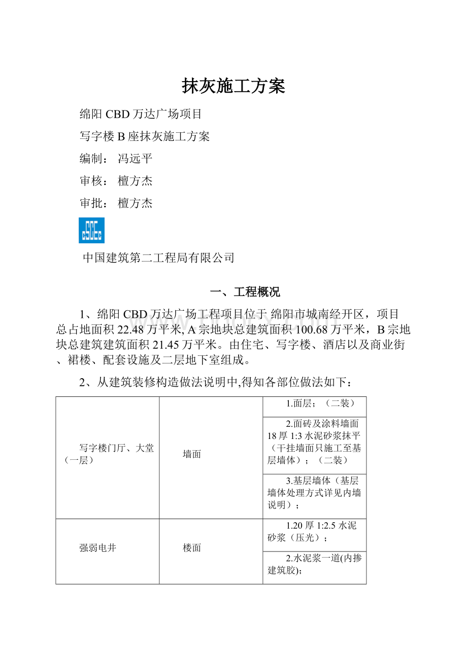 抹灰施工方案.docx_第1页