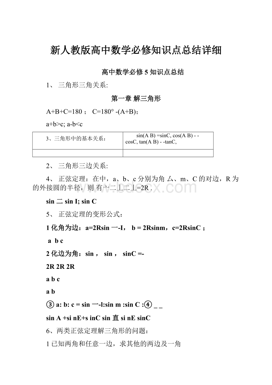 新人教版高中数学必修知识点总结详细.docx_第1页