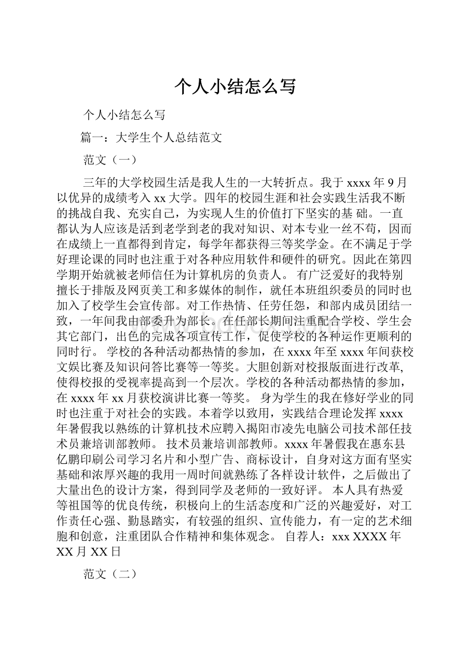 个人小结怎么写.docx