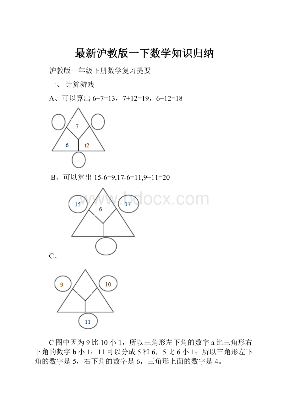 最新沪教版一下数学知识归纳.docx