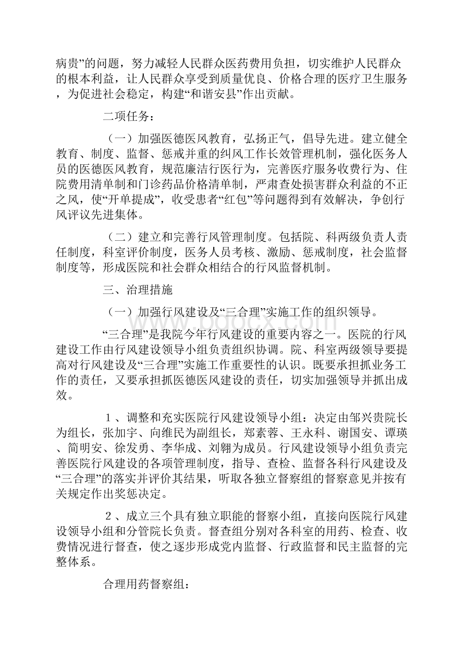 医院关于加强行风建设的实施意见.docx_第2页