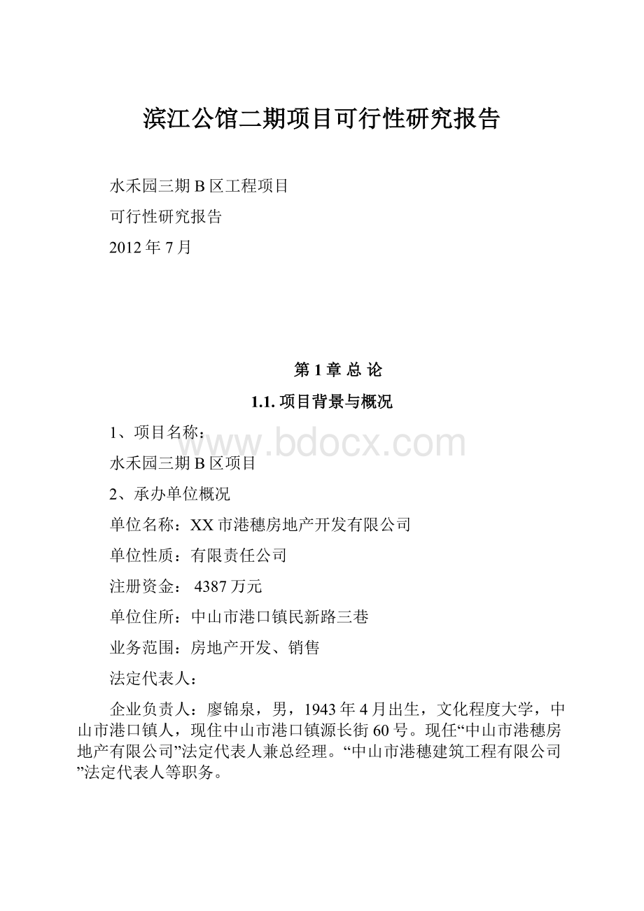 滨江公馆二期项目可行性研究报告.docx