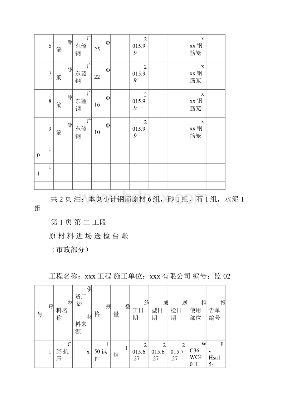 原材料进场送检台账.docx_第2页