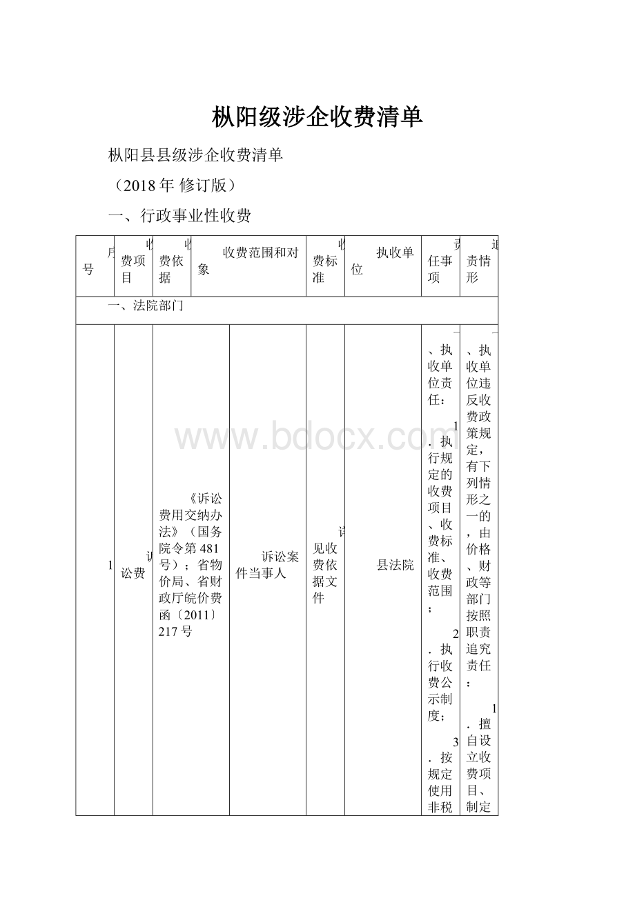 枞阳级涉企收费清单.docx