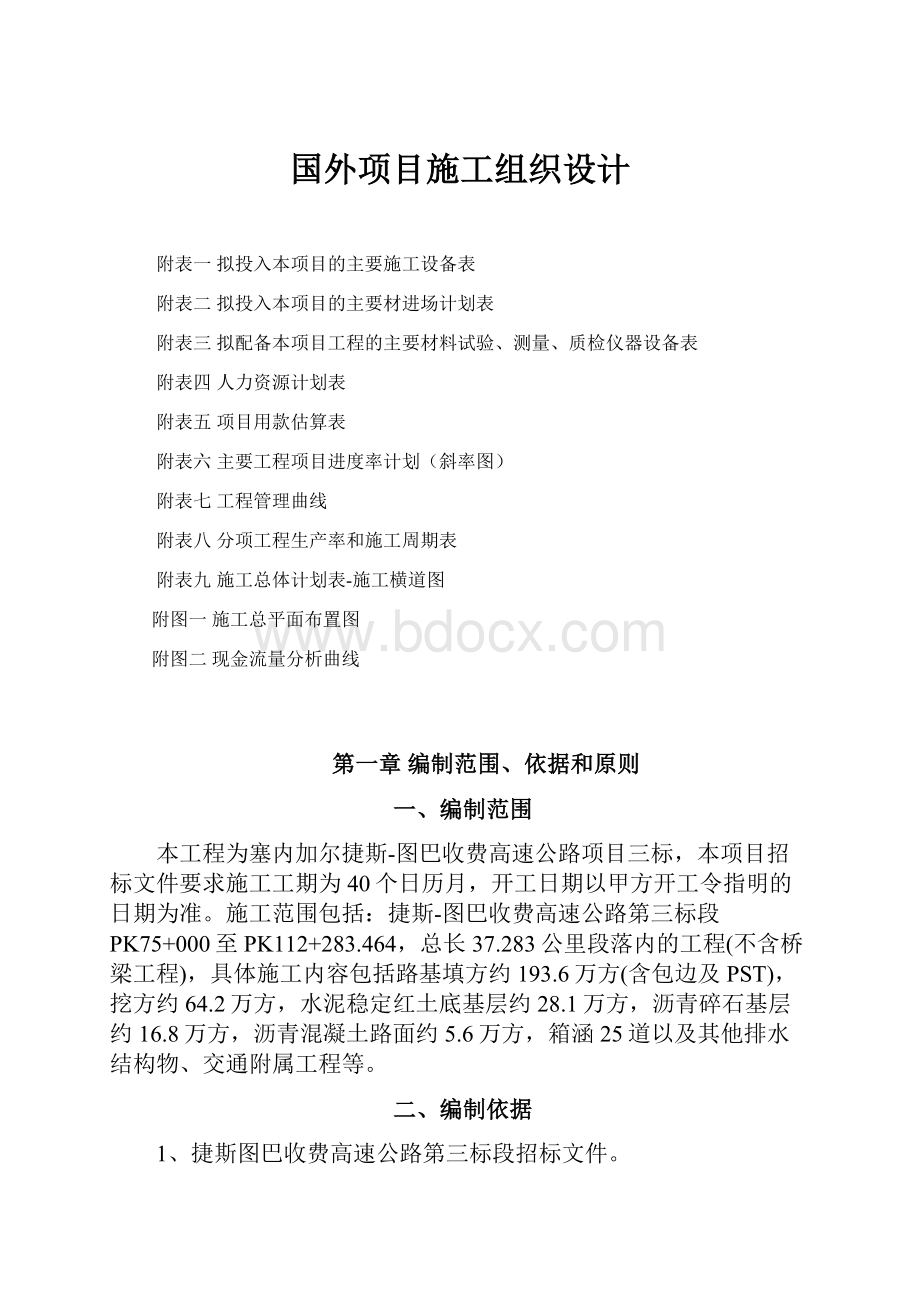 国外项目施工组织设计.docx