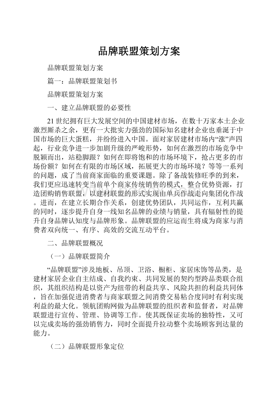 品牌联盟策划方案.docx