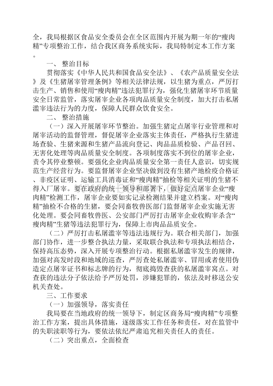 关于瘦肉精专项整治工作方案完整版.docx_第2页