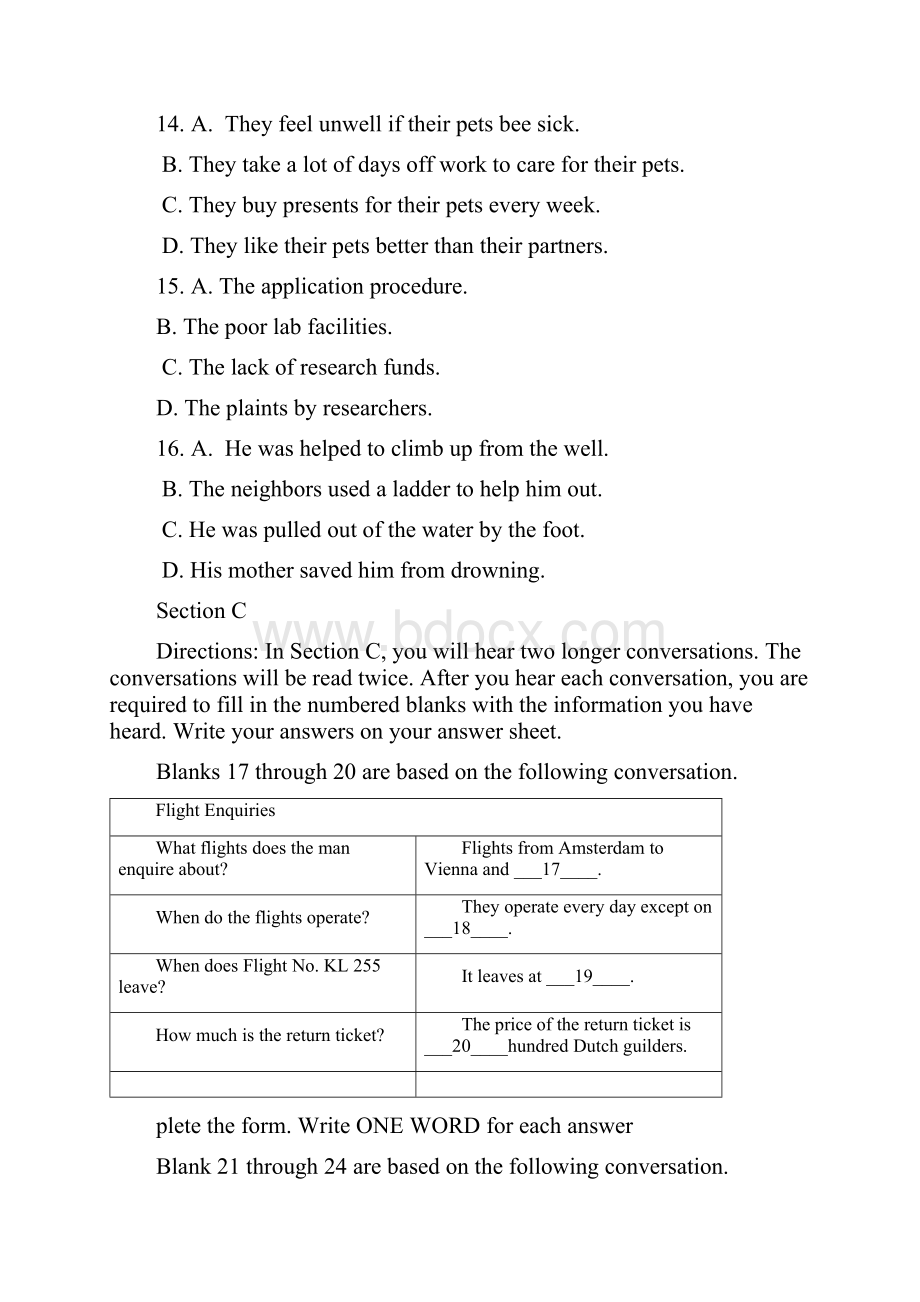 高三下学期开学考英语试题 含答案.docx_第3页