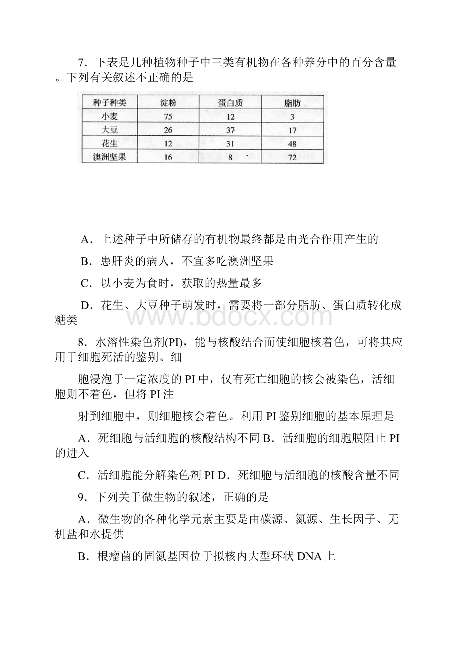 高考生物二轮复习 选择题强化训练7.docx_第3页