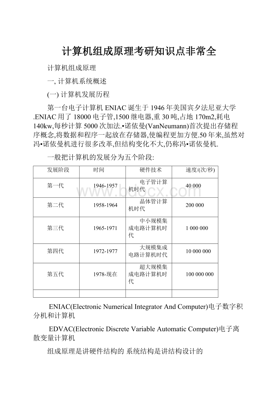 计算机组成原理考研知识点非常全.docx