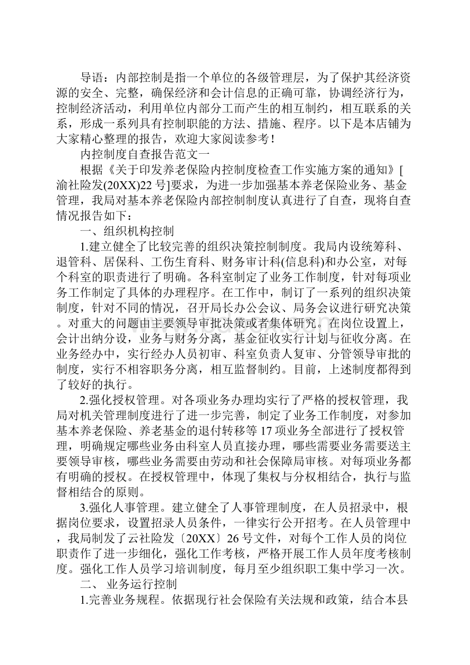 内控制度自查报告范文.docx_第2页