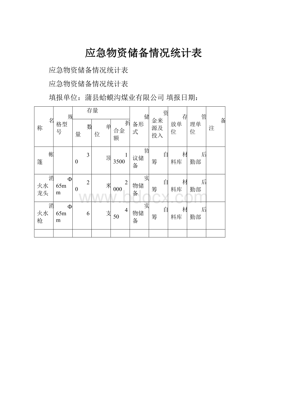 应急物资储备情况统计表.docx