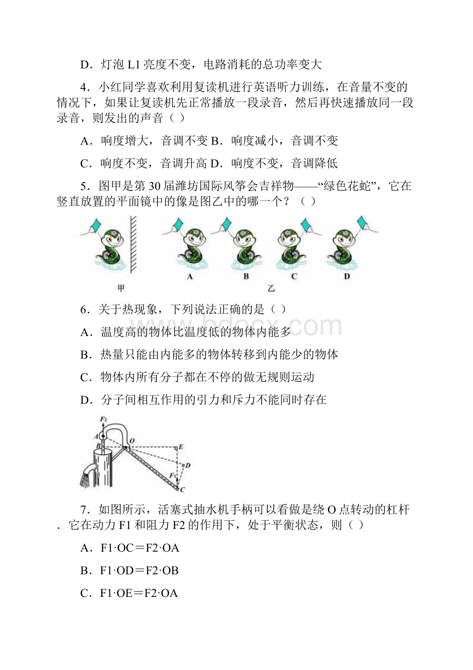 潍坊市初中学业水平考试物理试题.docx_第2页