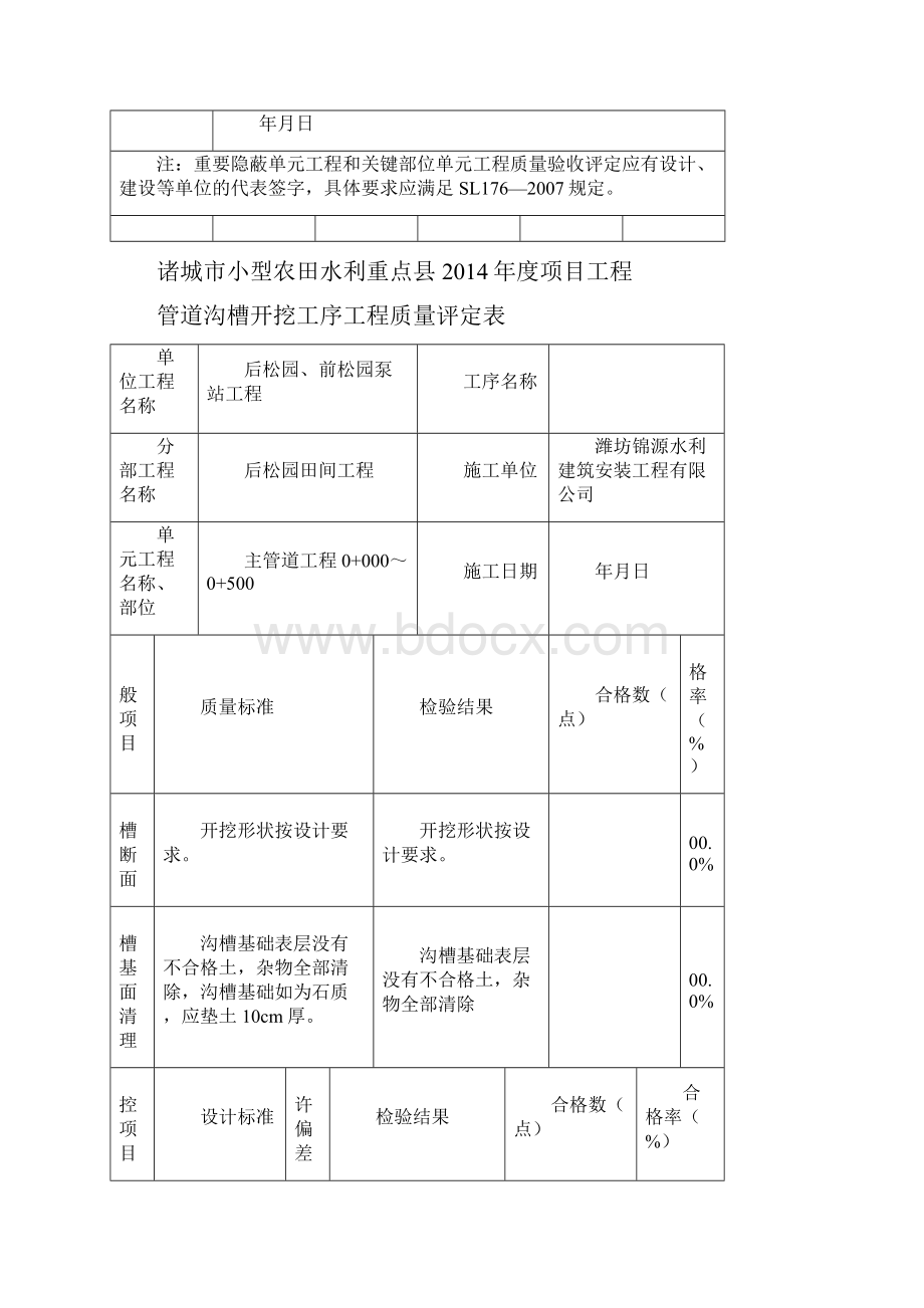 管道安装工程单元验收评定表格.docx_第3页