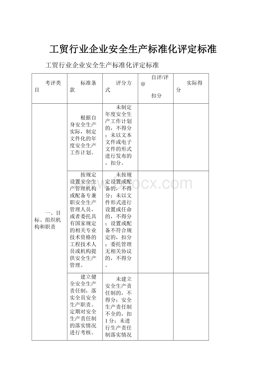 工贸行业企业安全生产标准化评定标准.docx_第1页