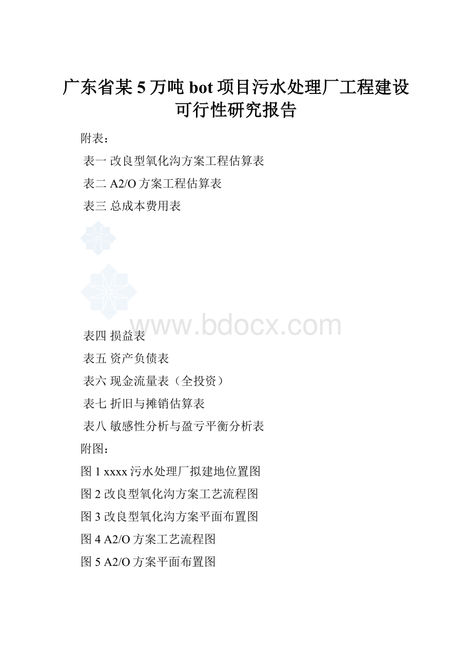 广东省某5万吨bot项目污水处理厂工程建设可行性研究报告.docx_第1页