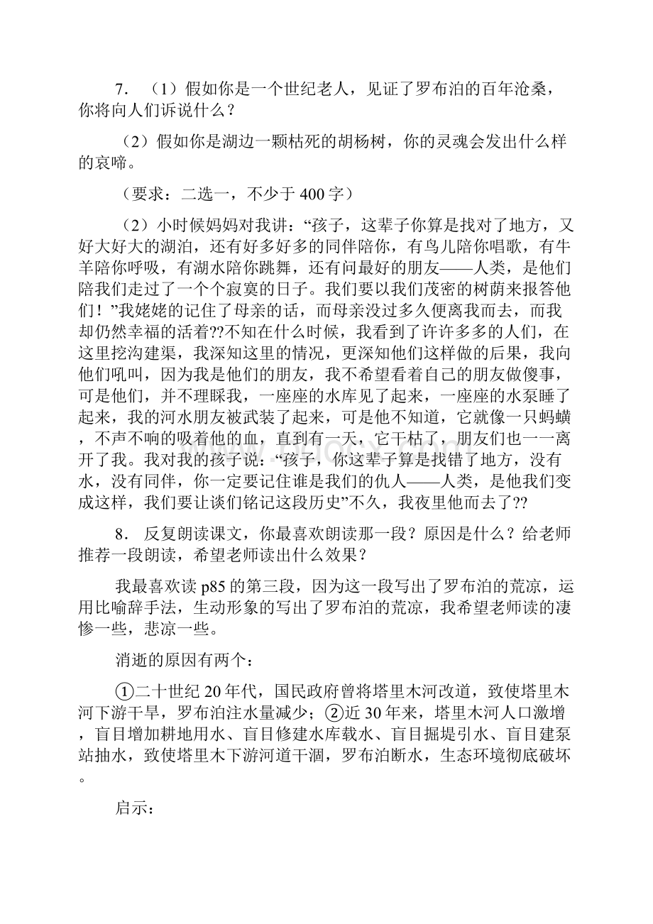 罗布泊消逝的仙湖阅读答案.docx_第3页