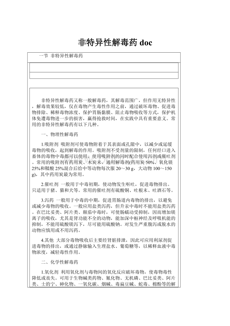 非特异性解毒药doc.docx