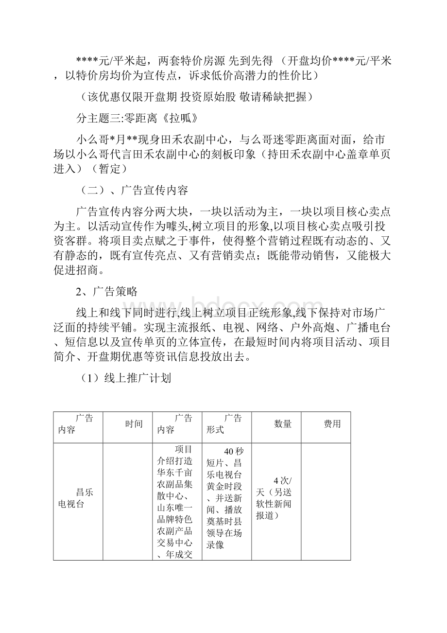 潍坊田禾农副中心盛大公开方案.docx_第3页