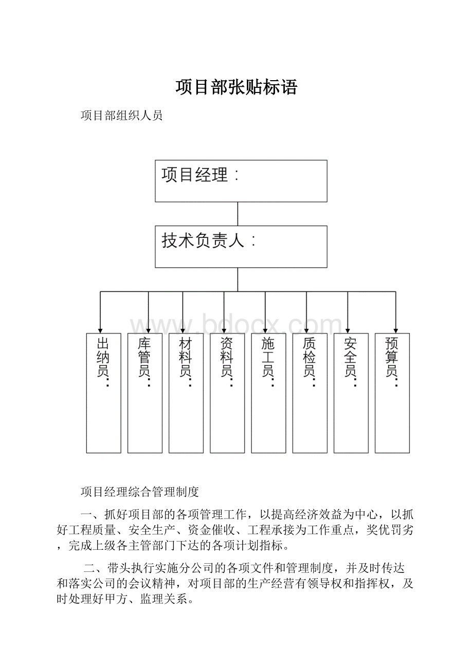 项目部张贴标语.docx_第1页