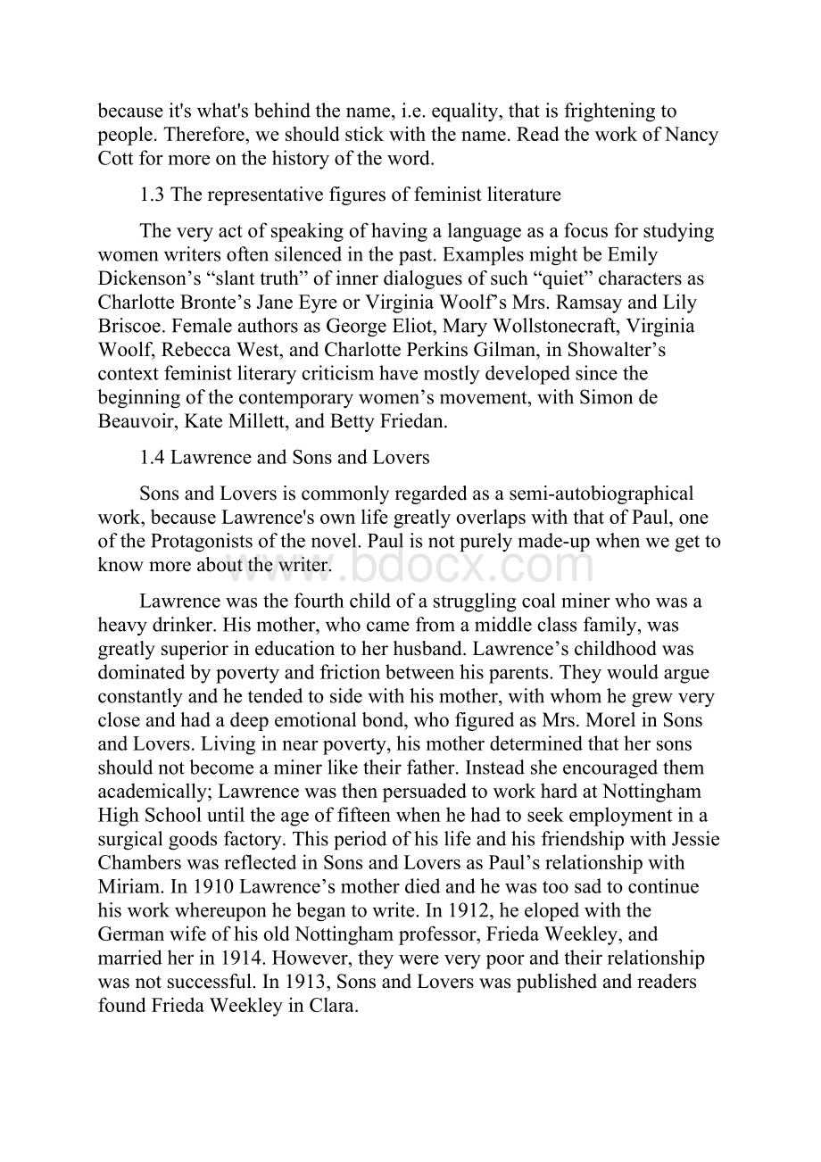 On Lawrences Feminist Consciousness in Sons.docx_第2页