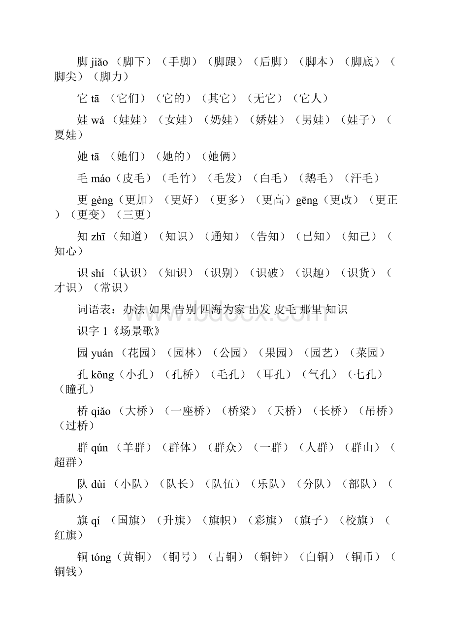 部编版二年级语文上册生字拼音组词.docx_第3页