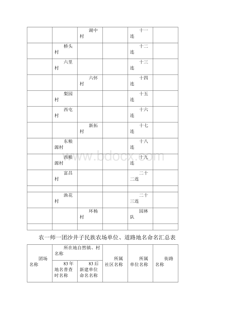 农一师一团单位道路地名命名汇总表模板.docx_第3页