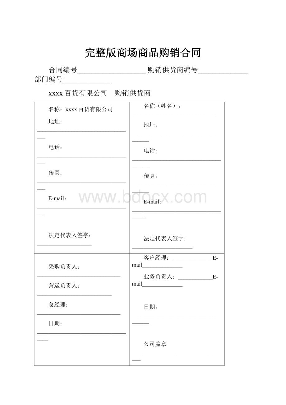 完整版商场商品购销合同.docx_第1页