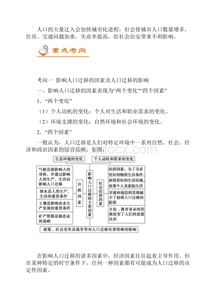 考点整合与训练高考地理考点28人口的空间变化.docx_第3页