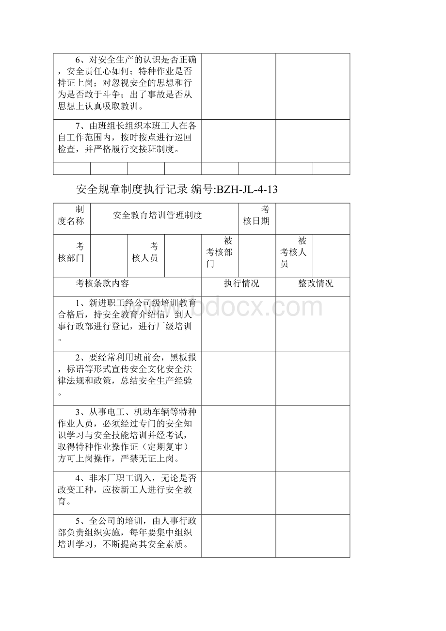 规章制度执行记录参考.docx_第2页