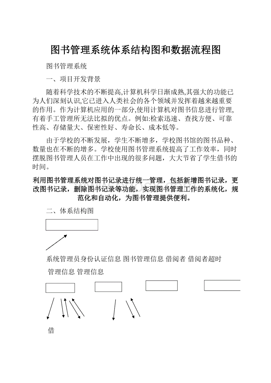 图书管理系统体系结构图和数据流程图.docx_第1页