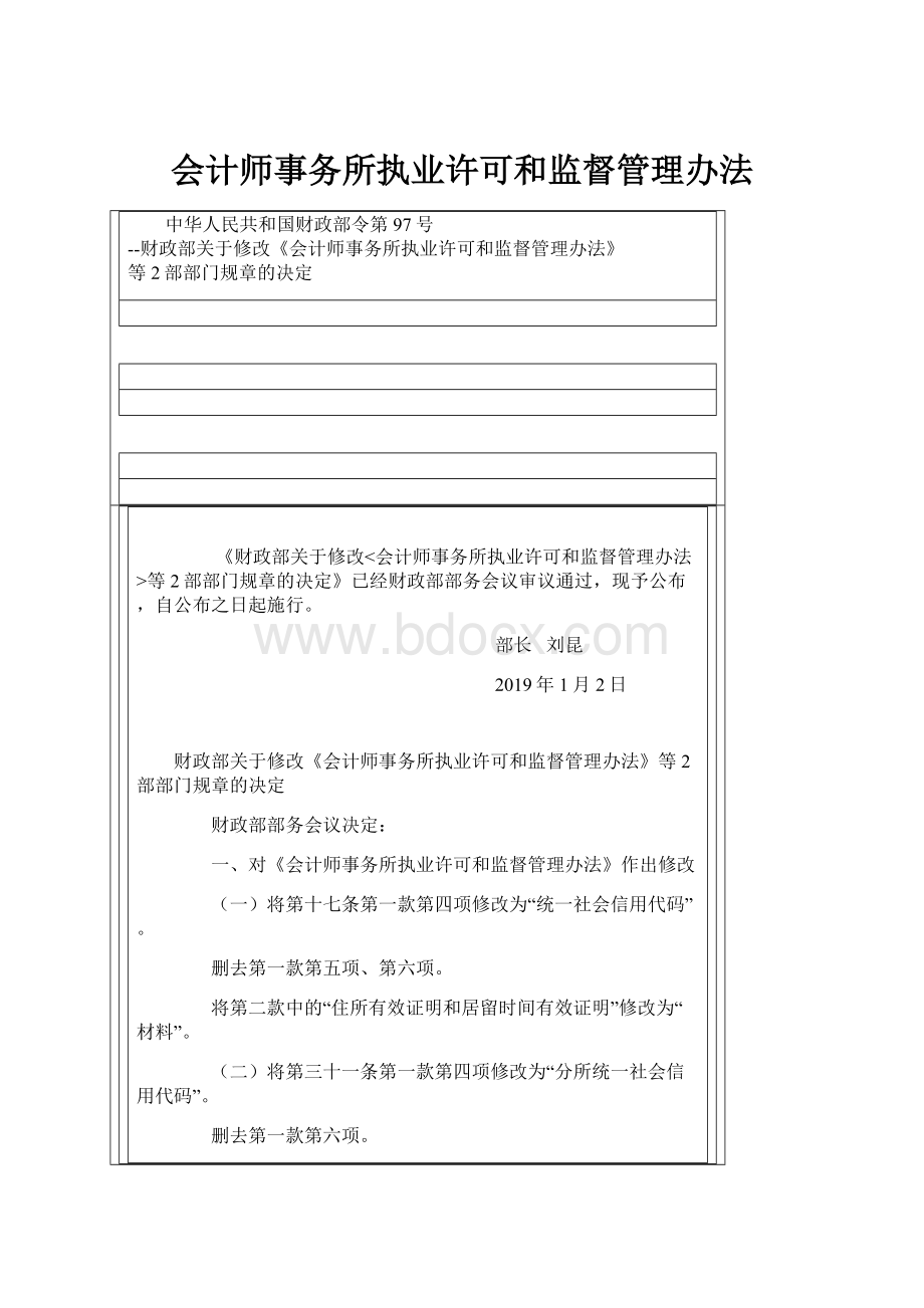 会计师事务所执业许可和监督管理办法.docx_第1页