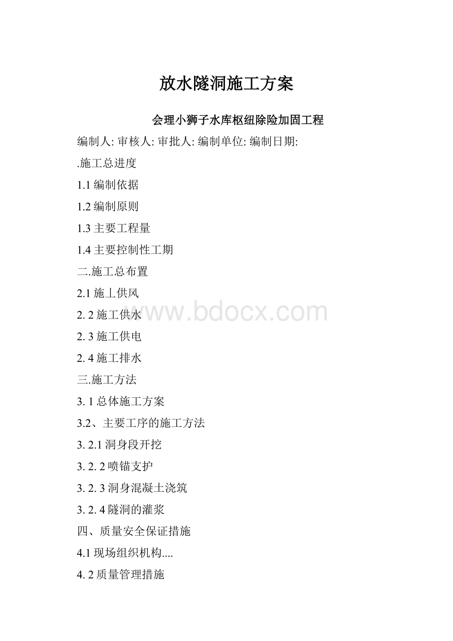 放水隧洞施工方案.docx