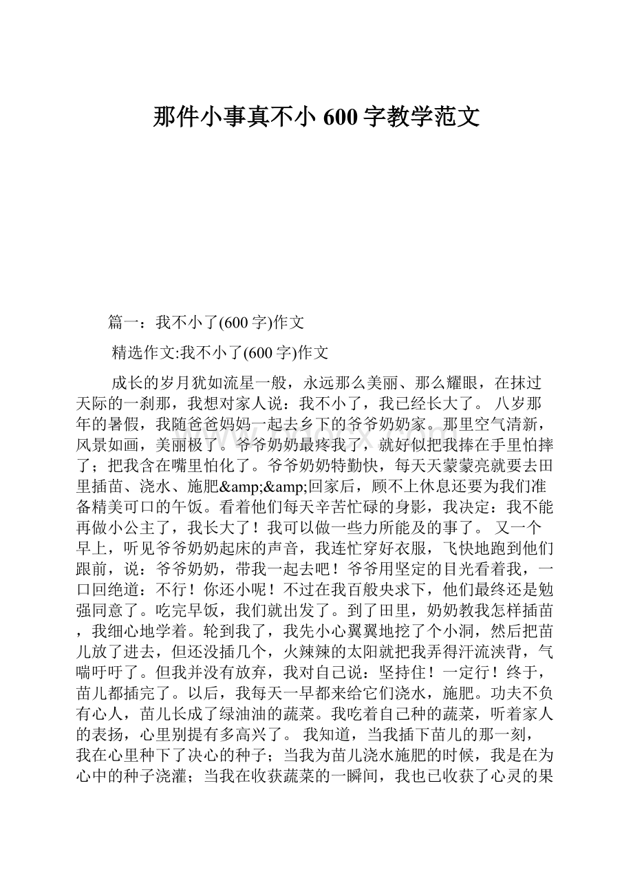 那件小事真不小600字教学范文.docx_第1页