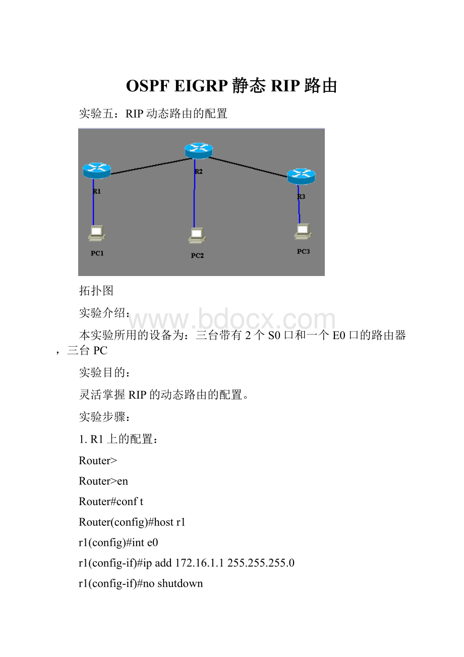 OSPF EIGRP静态 RIP路由.docx_第1页