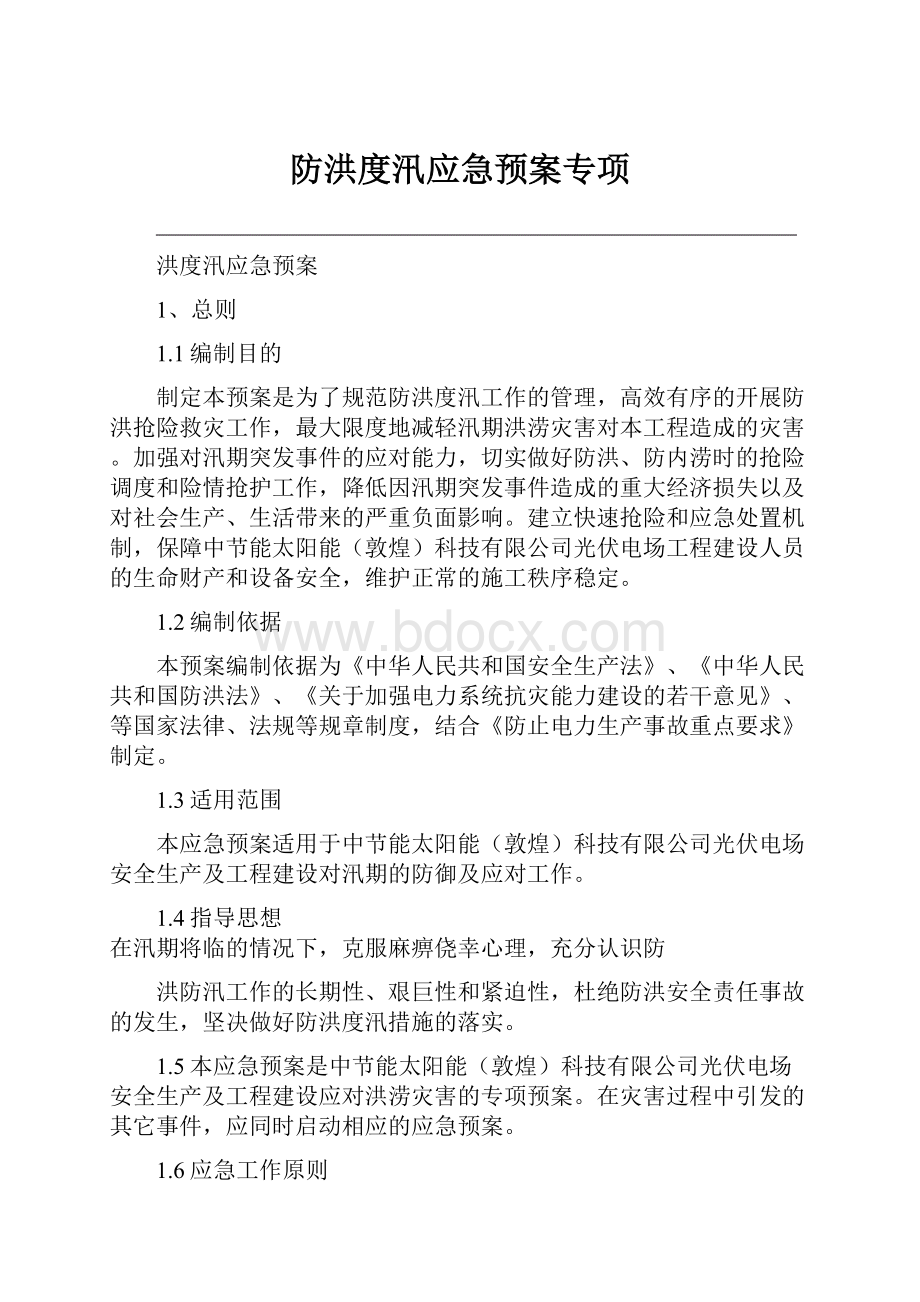 防洪度汛应急预案专项.docx_第1页