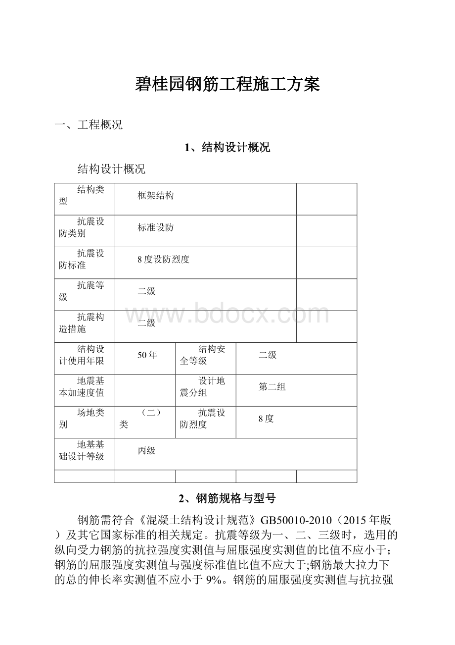 碧桂园钢筋工程施工方案.docx_第1页