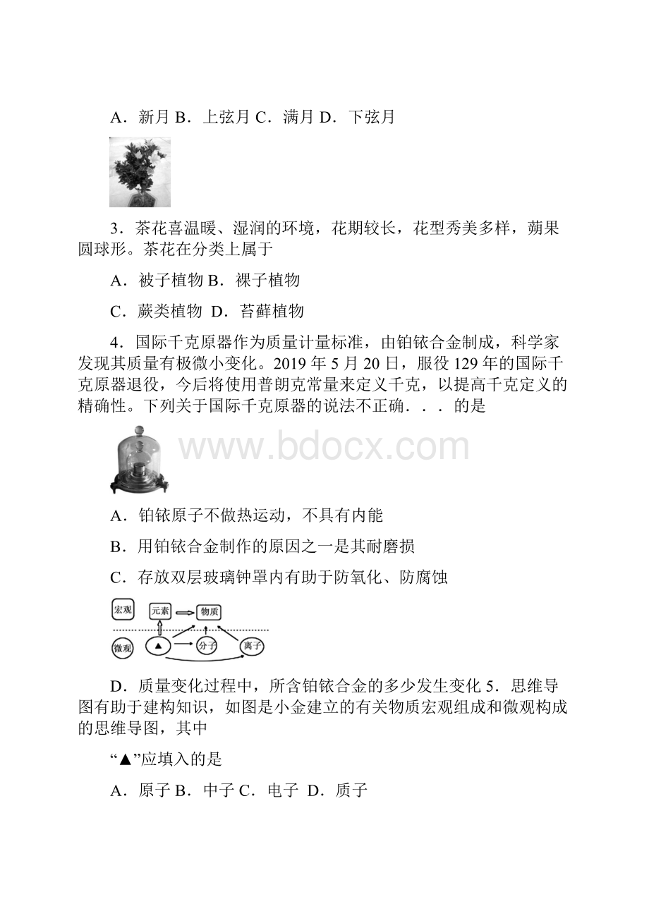 浙江省初中学业水平考试丽水卷科学试题卷含答案.docx_第2页