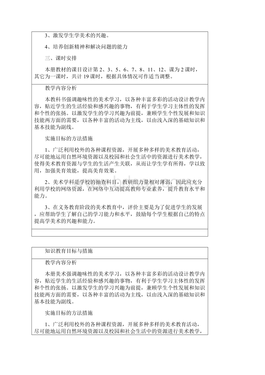 七年级上学期美术教学计划.docx_第3页