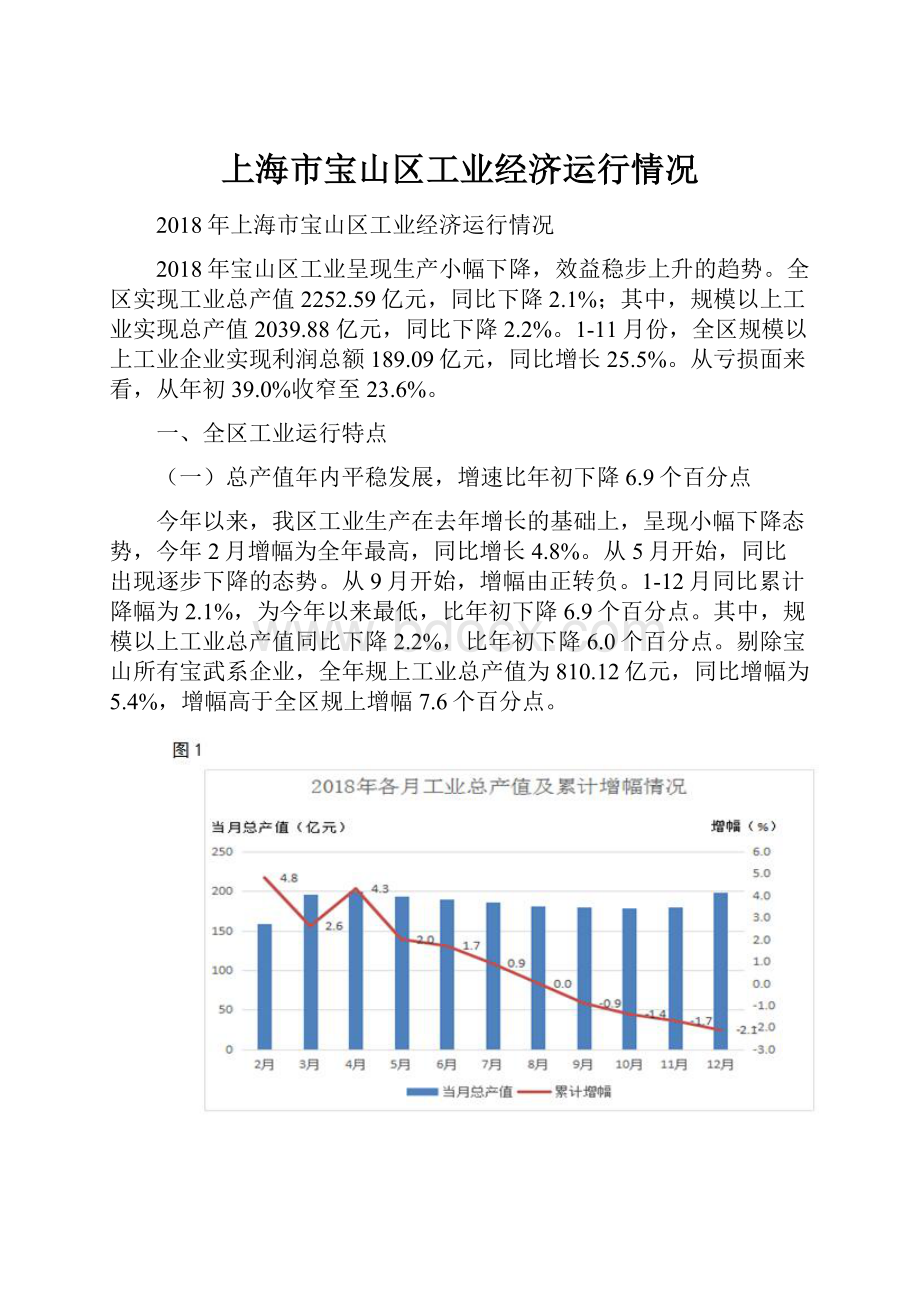 上海市宝山区工业经济运行情况.docx_第1页