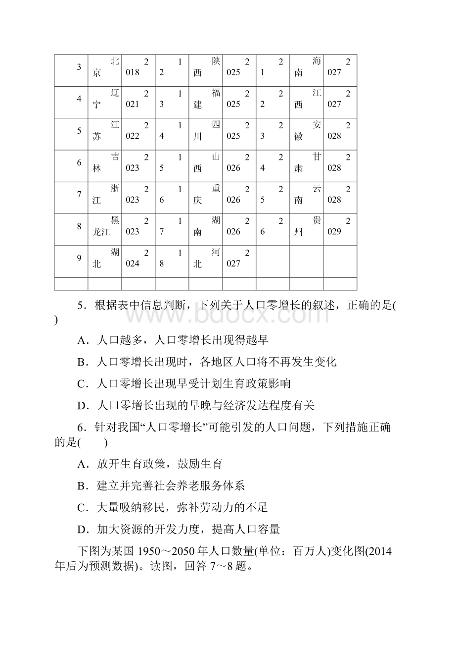 单元达标验收一 人口与地理环境.docx_第3页