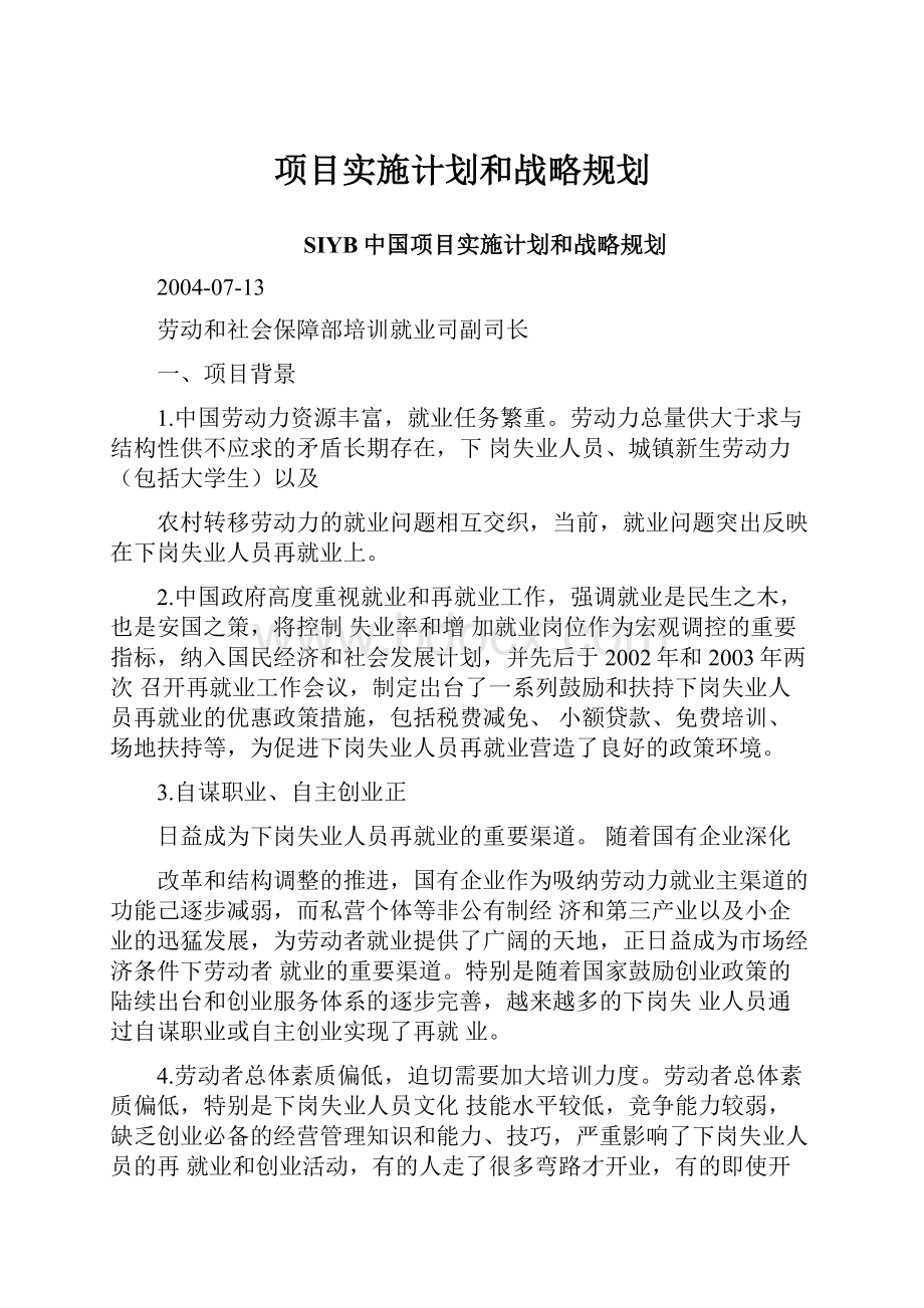 项目实施计划和战略规划.docx