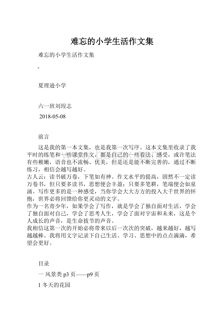 难忘的小学生活作文集.docx