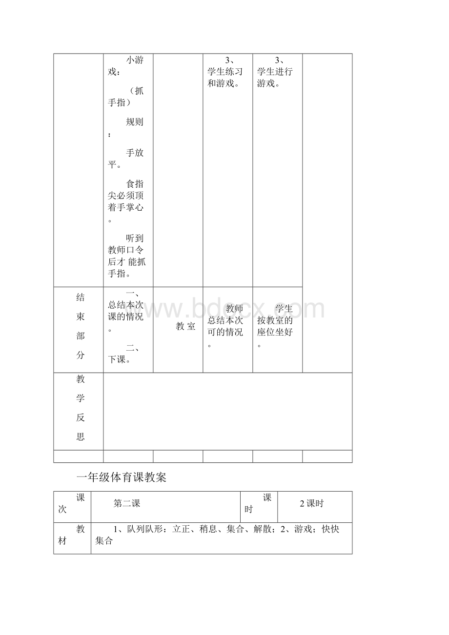 小学一年级体育下册表格式教案全册 3.docx_第3页