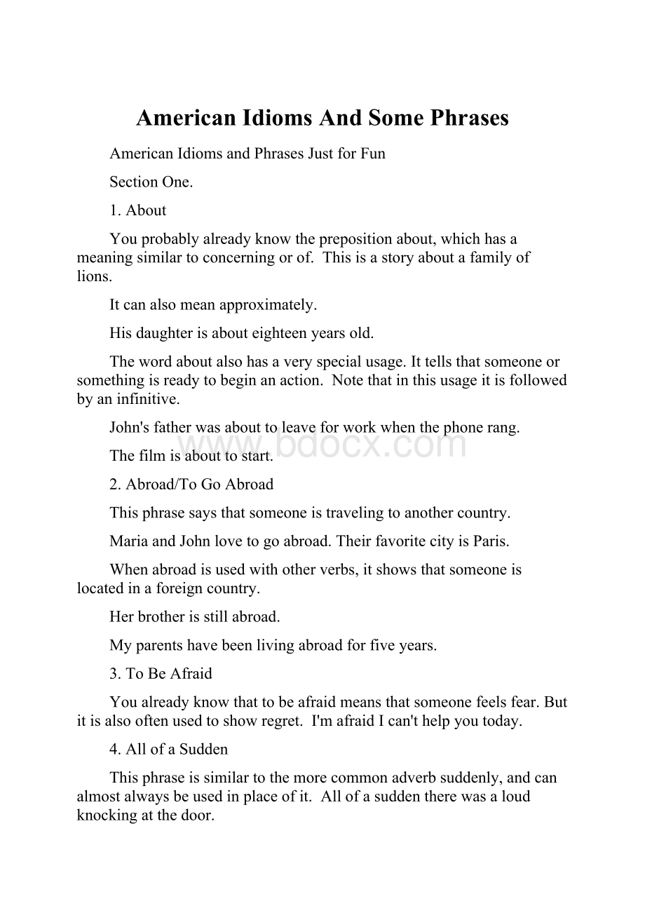 American Idioms And Some Phrases.docx