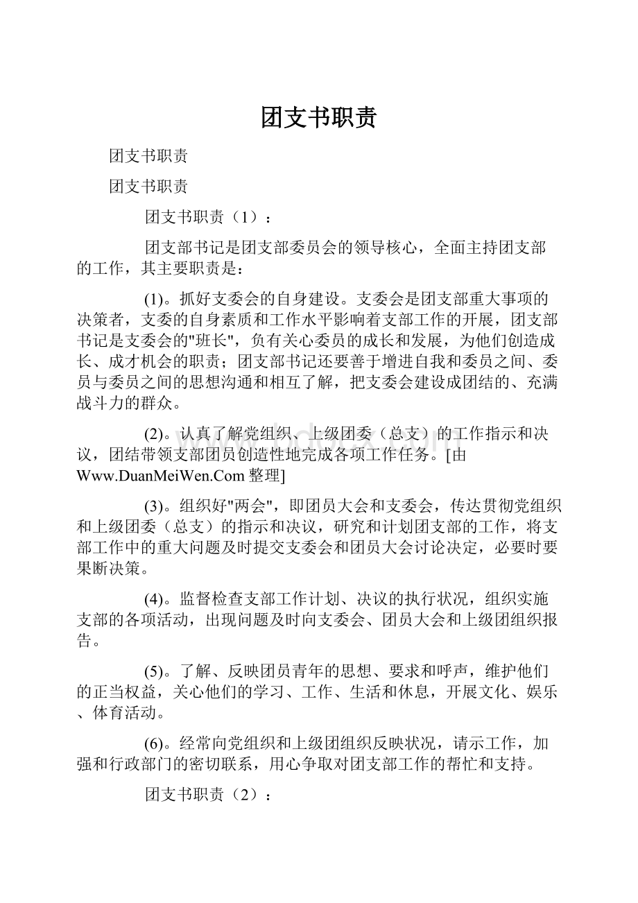 团支书职责.docx_第1页