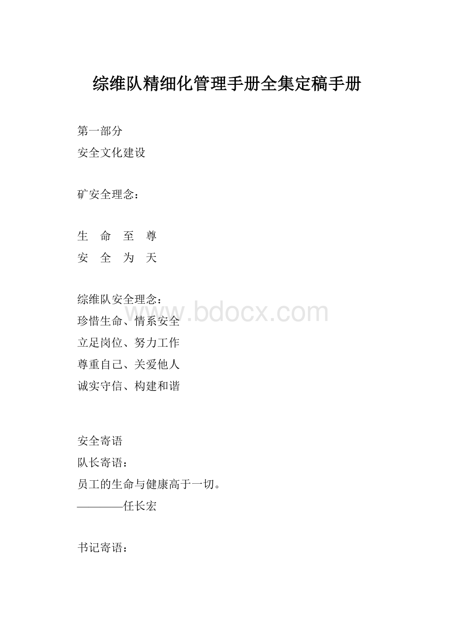 综维队精细化管理手册全集定稿手册.docx