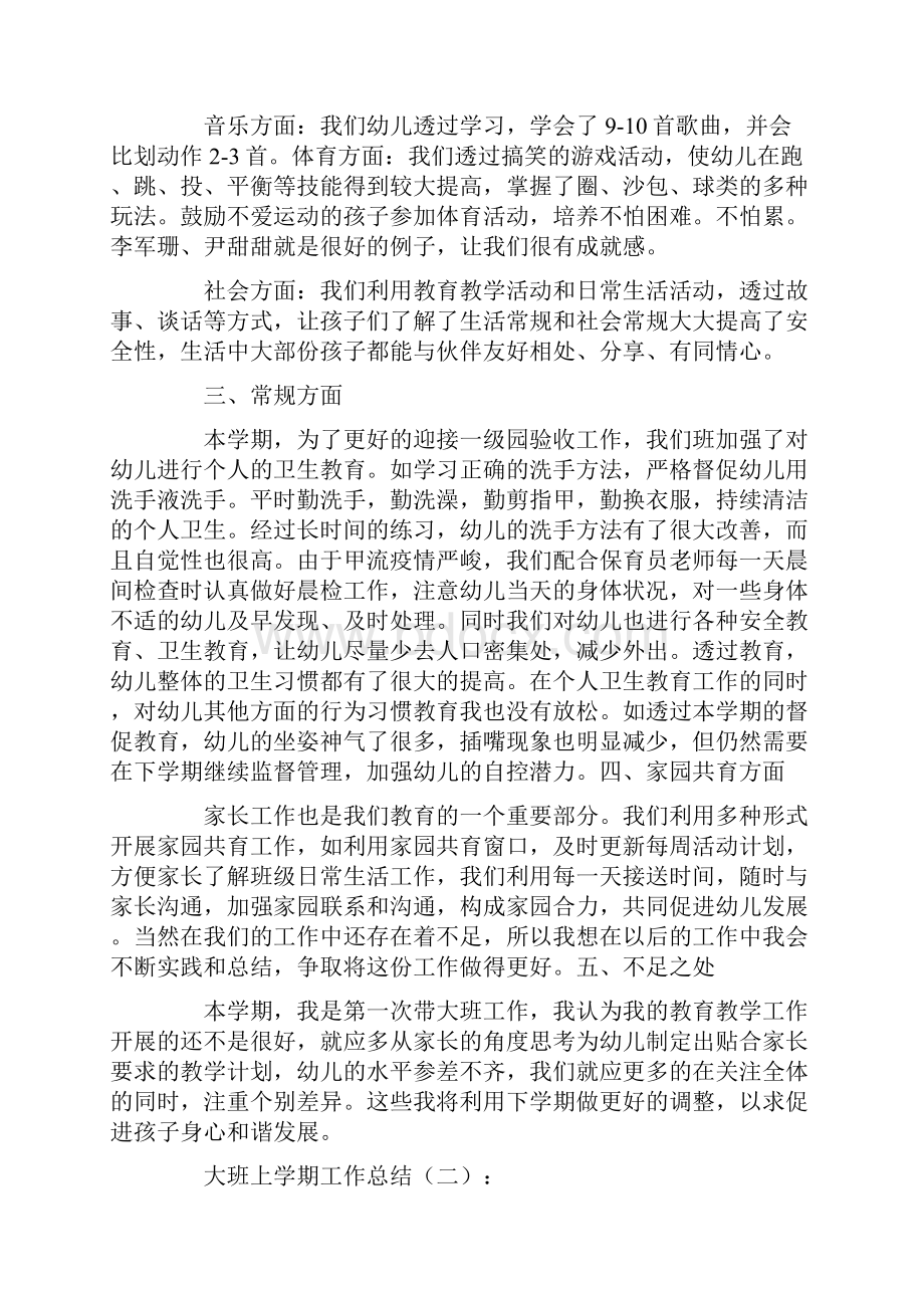 总结范文大班上学期工作总结12篇.docx_第2页