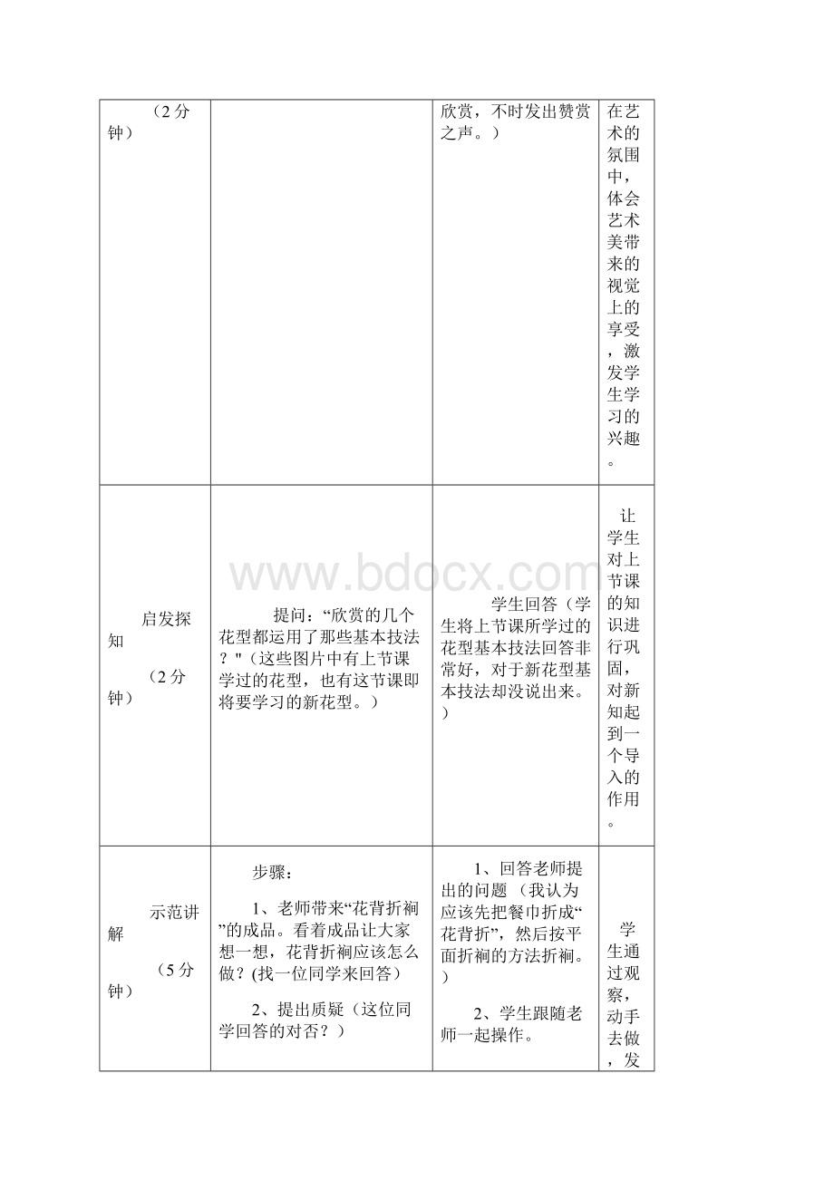 《餐巾折花花背折裥》教学设计方案.docx_第3页