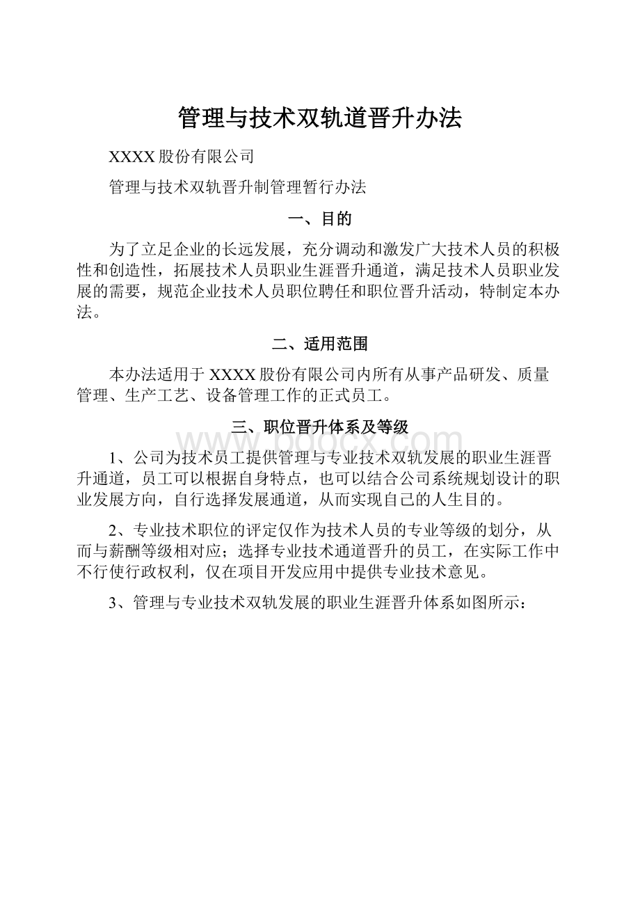 管理与技术双轨道晋升办法.docx_第1页